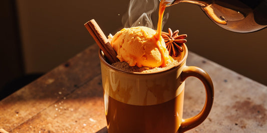 Perfectly Pumpkin Affogato with Double Rainbow 🎃☕🍦