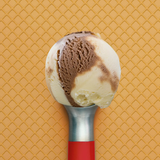 Scoop of Chocolate and Vanilla Malt Ice Cream
