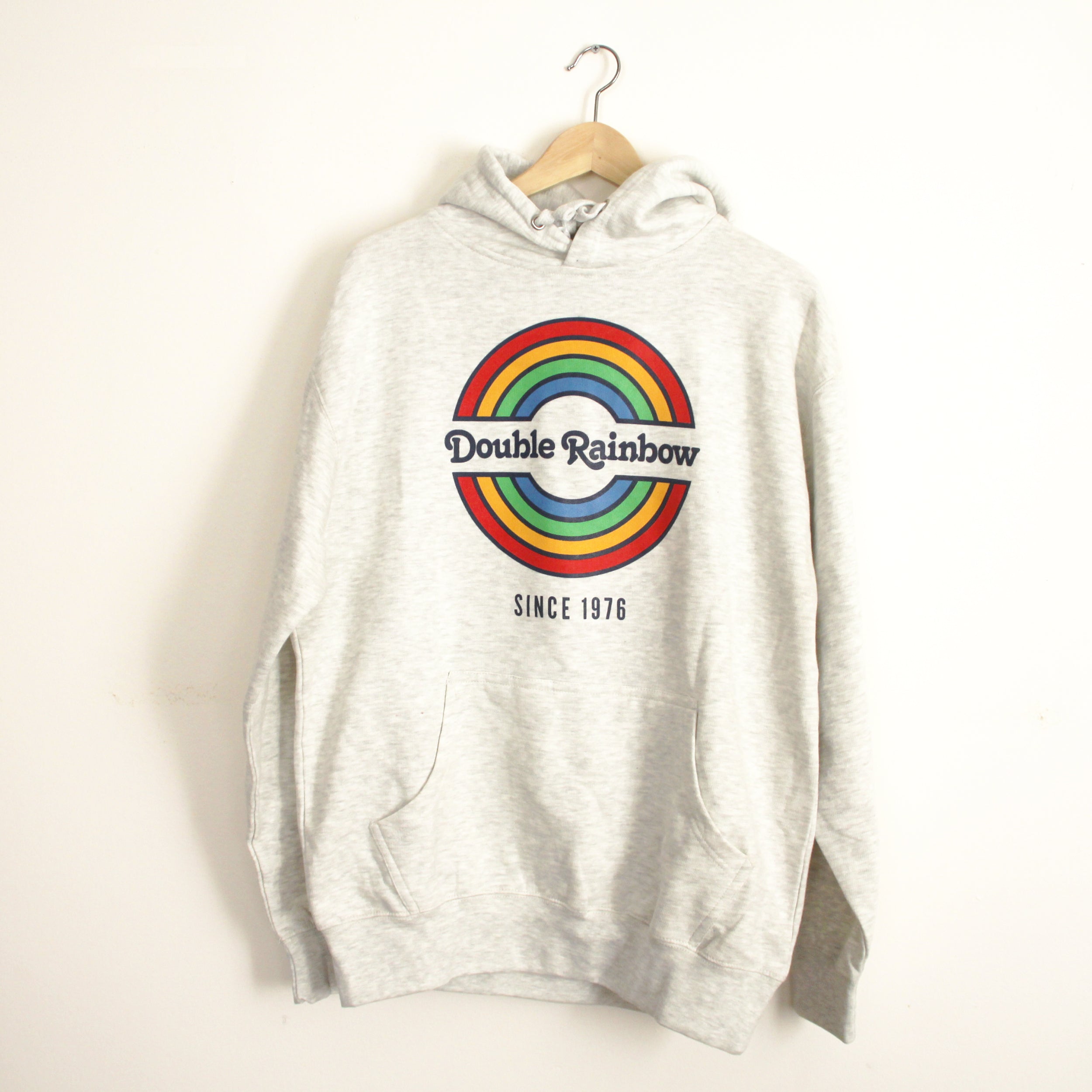 White hoodie with discount rainbow